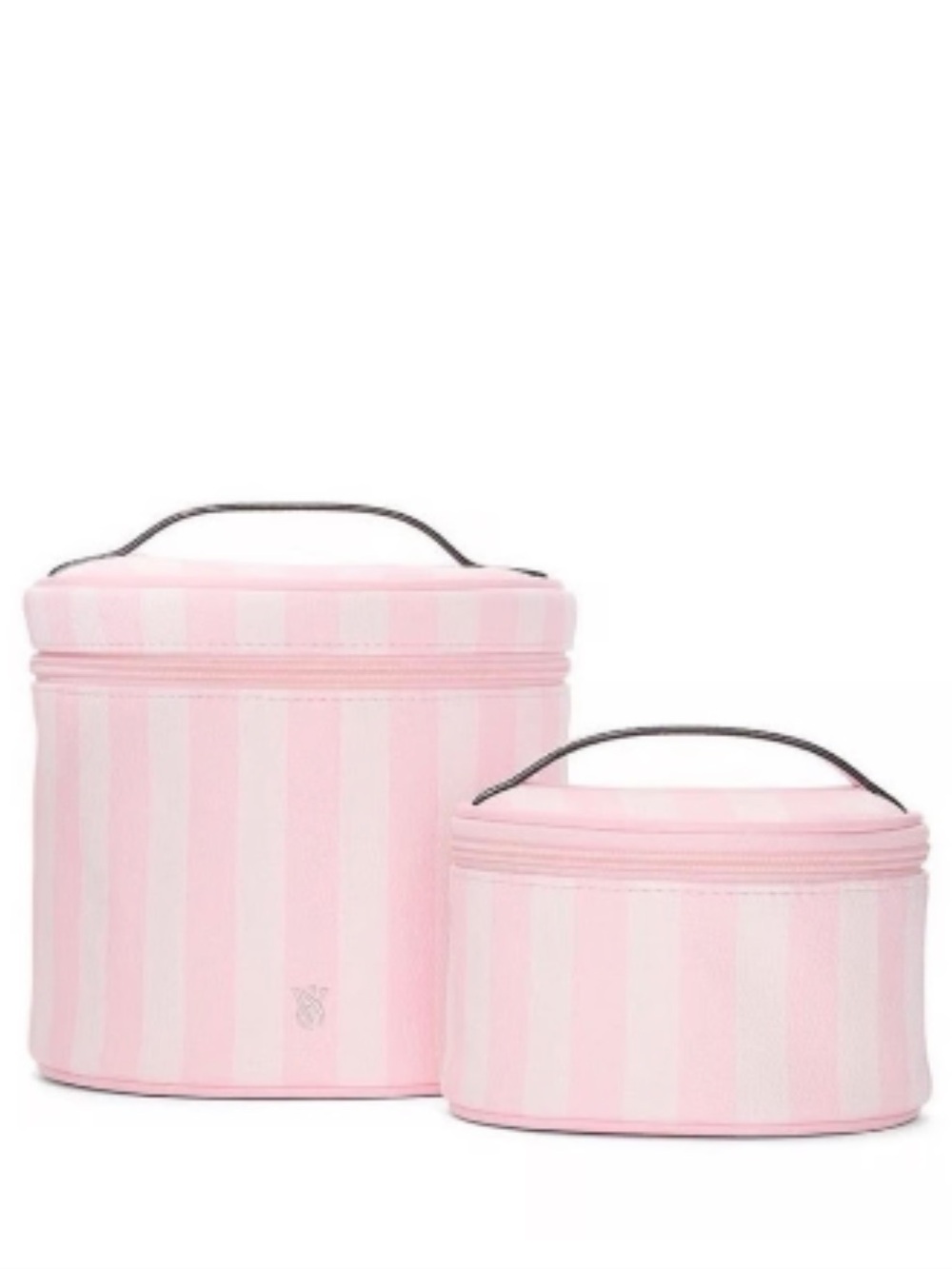 Striped Pink Travel Vanity Case Set - 2 Piece